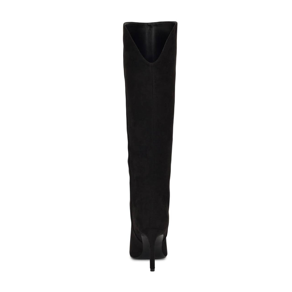 Nine West Razla Wide Calf Knee High Boots Black 7.5M Faux Suede $189 NWB