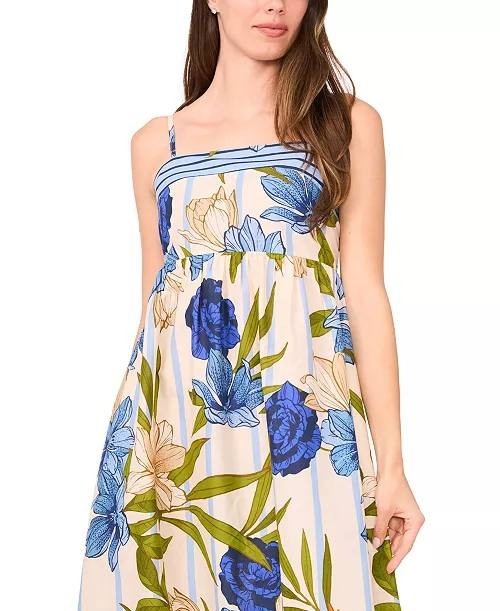 CeCe Square‑Neck Spaghetti‑Strap Maxi Dress – Size L – NWT – $119