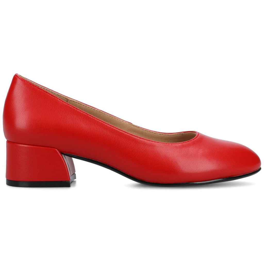 Journee Collection Saarii Slip‑On Block Heel Pumps – Red – Size 11W – NIB