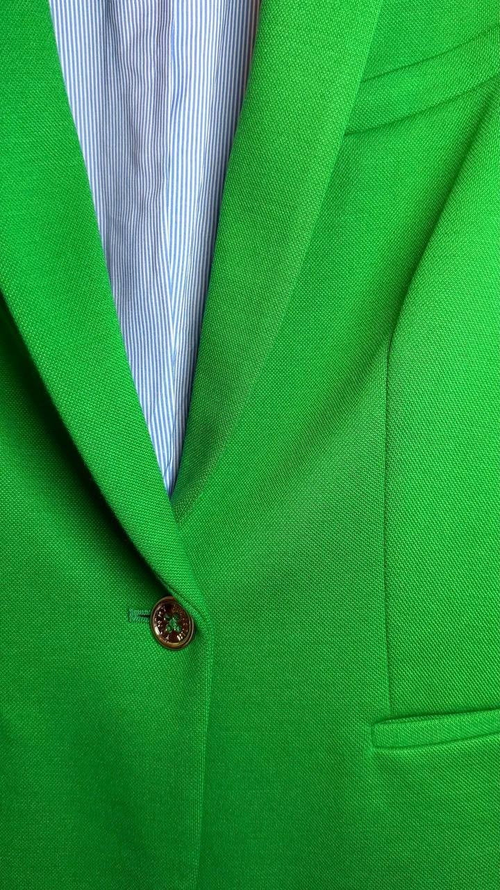 Tommy Hilfiger Scuba Peak‑Lapel Long‑Sleeve Blazer Green 8 NWT $139
