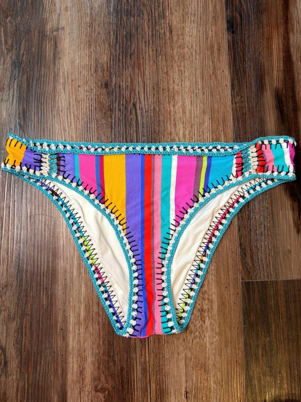 Nanette Lepore Crochet Multi Bikini Bottom L NWOT $88