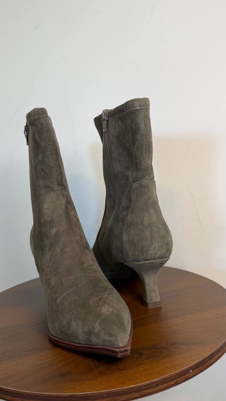 Dv Dolce Vita Lalana Sock Booties Olive 9.5M Synthetic Kitten Heel $80 NWB