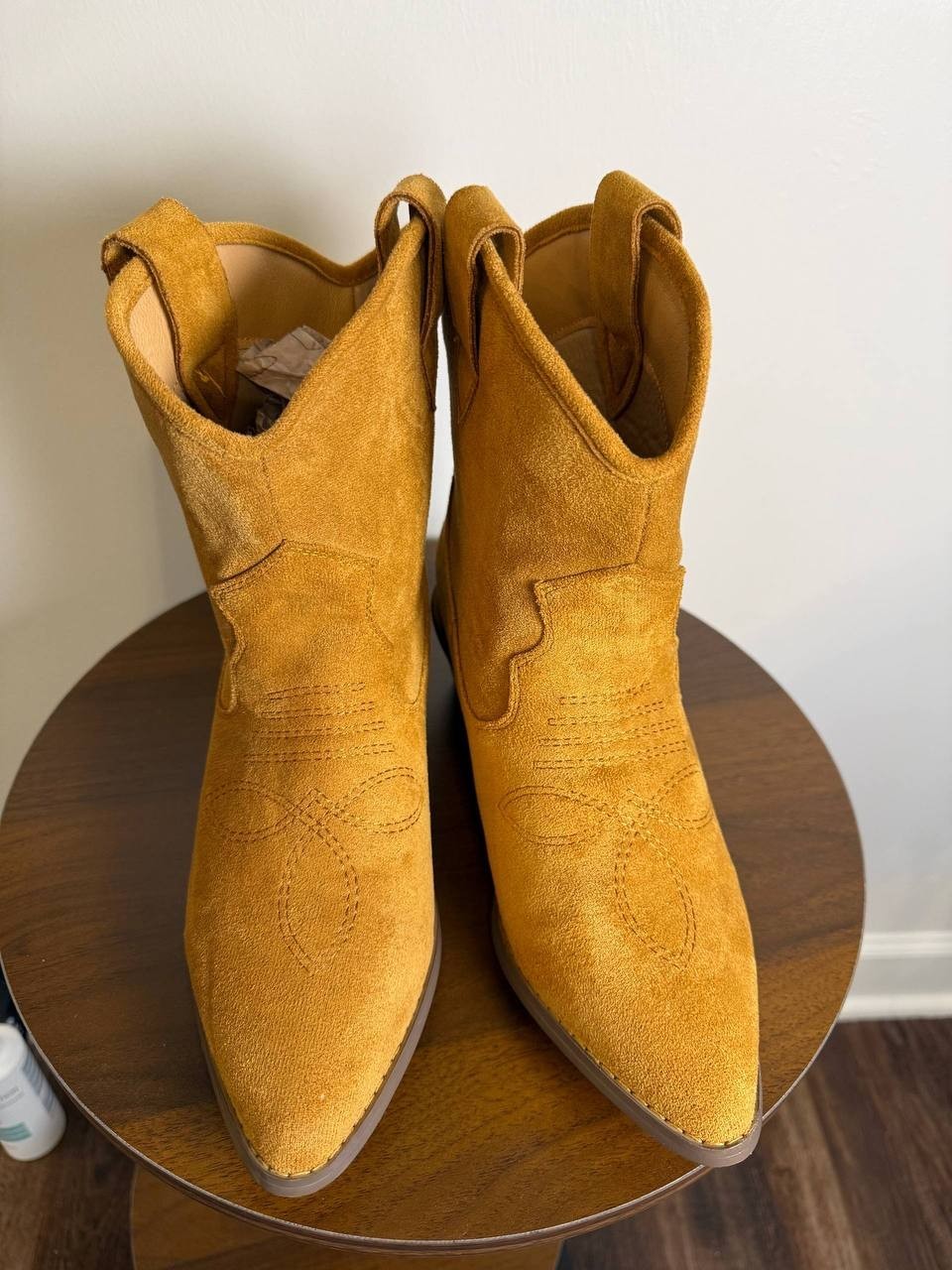 French Connection Carrie Western Boots–Cognac–Size 7.5–Faux Leather–New i Box