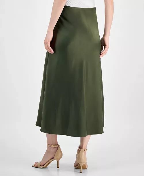 Anne Klein Pull‑On Maxi Skirt Green Size M NWT $89