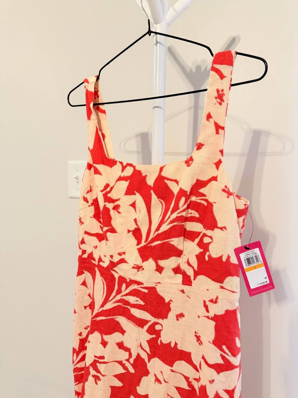 Vince Camuto Linen-Blend Floral  Dress – Size S – $159 – NWT-Minor Flaw Near Zip