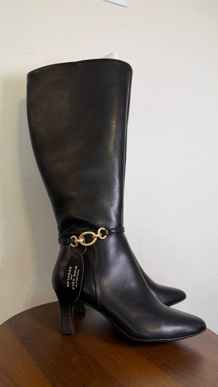 Style & Co Women’s Shaniaa Belt Pointed Toe Boots Black 6M WC Man‑Made MSRP $79$