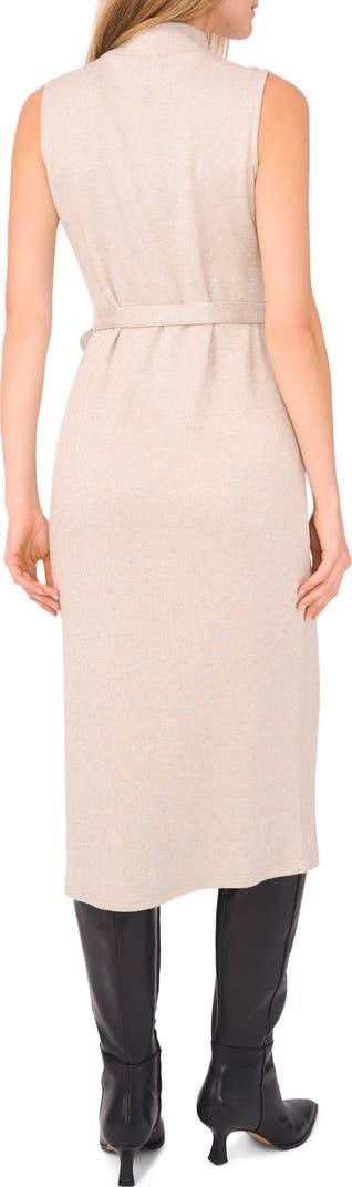 Vince Camuto Tie Waist Sweater Midi Dress Beige Sleeveless SizeXL NWT$99(a snag)