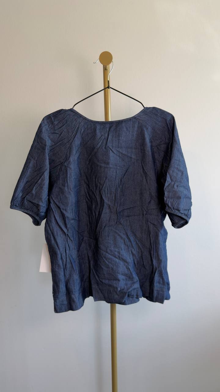 Nautica Women’s Chambray Side‑Bow Blouse Chambray M NWT $69.50