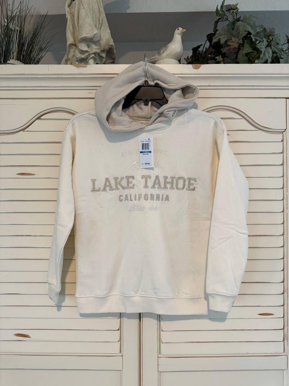 Ultra Flirt Lake Tahoe Pullover Hoodie Sweatshirt Juniors, Beige Gardenia S