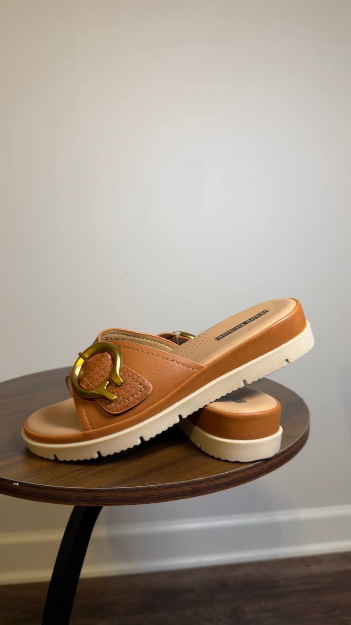 Life Stride  Platform  Sandals  Tan  Man‑Made  7M  New  With  Box  $80