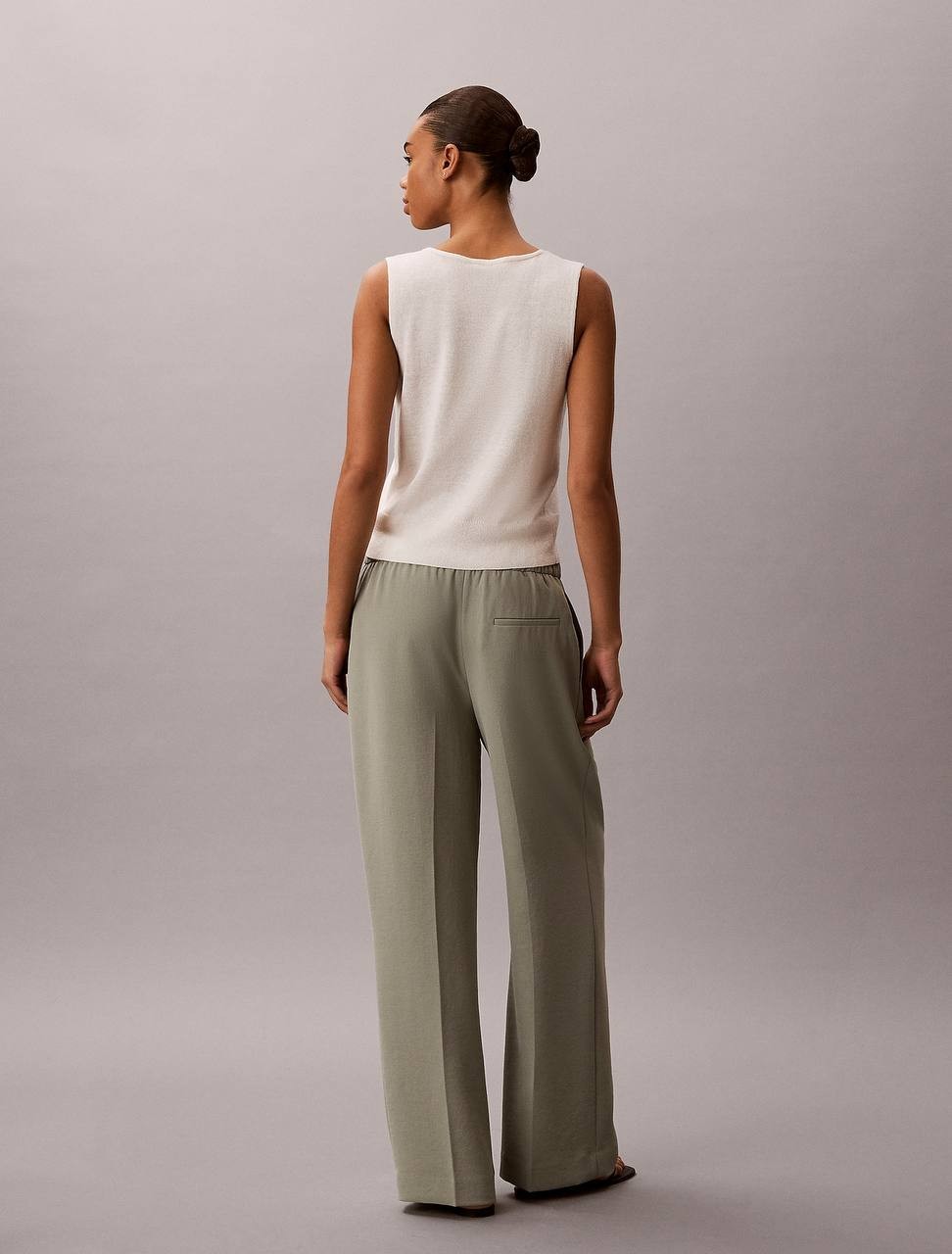 Calvin Klein Soft Twill Drawstring Trousers Shadow S NWT $199