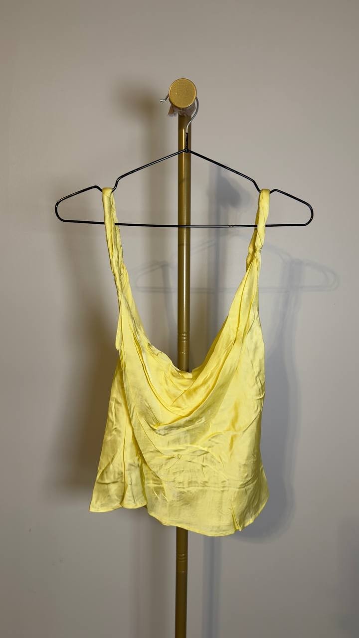 Alice + Olivia Women’s Monique Twist Strap Tank Butter M NWT $195
