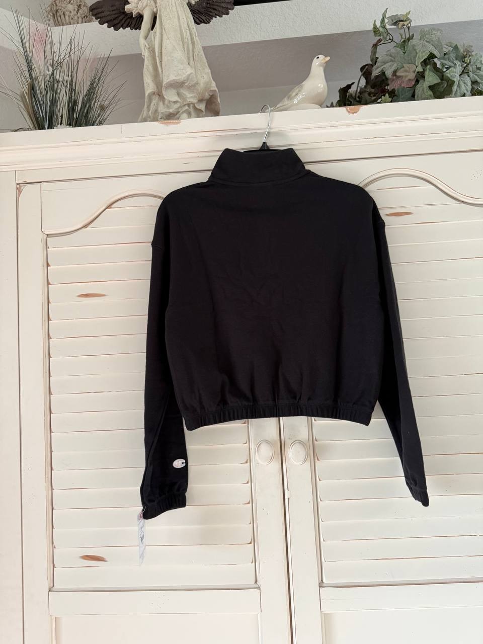 Champion Pullover Jacket – Size L – NWT  Black Campus Pique 1/4 Zip with Pockets