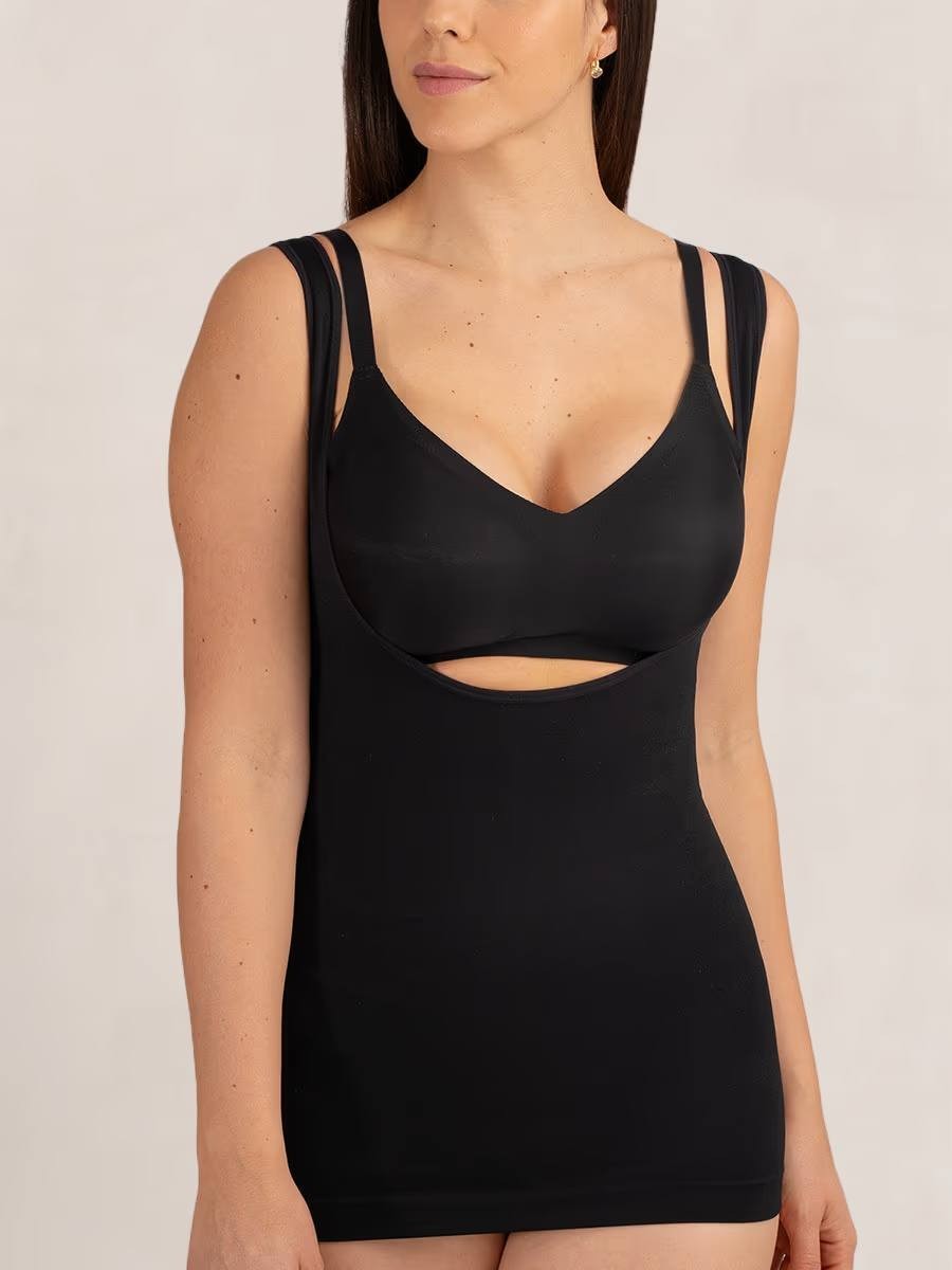 Shapermint Essentials Open Bust Shaper Cami - Black 2XL Plus Shapewear