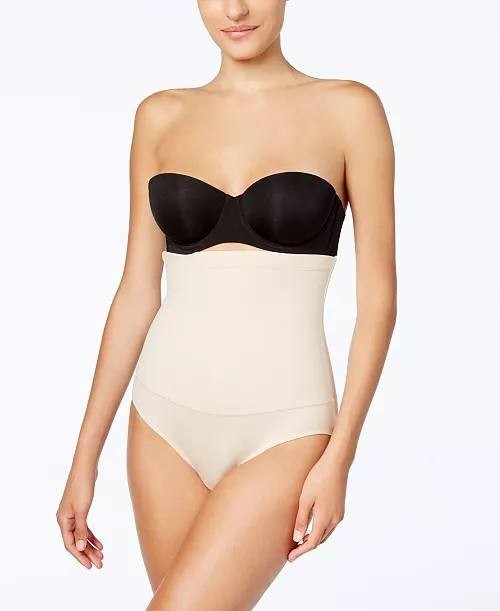 Maidenform Fat Free Dressing High Waist Shaping Brief Shapewear Beige L