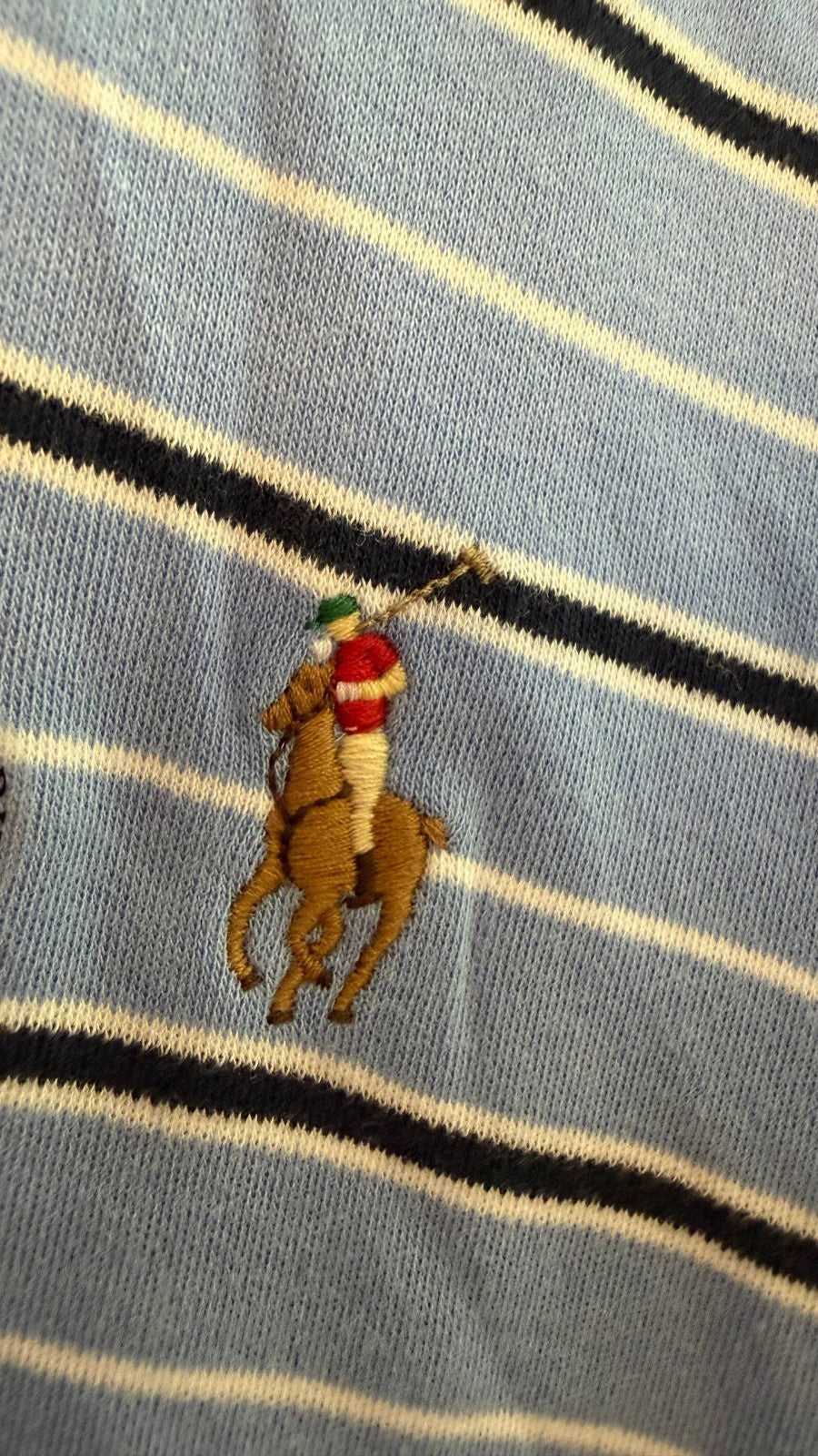 Polo Ralph Lauren Big & Tall Striped Soft Cotton Polo Shirt Blue Striped NWT