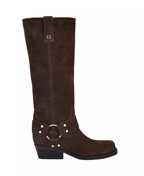 Guess Dark Brown Suede Western Moto Boots 9M New in Box MSRP $229