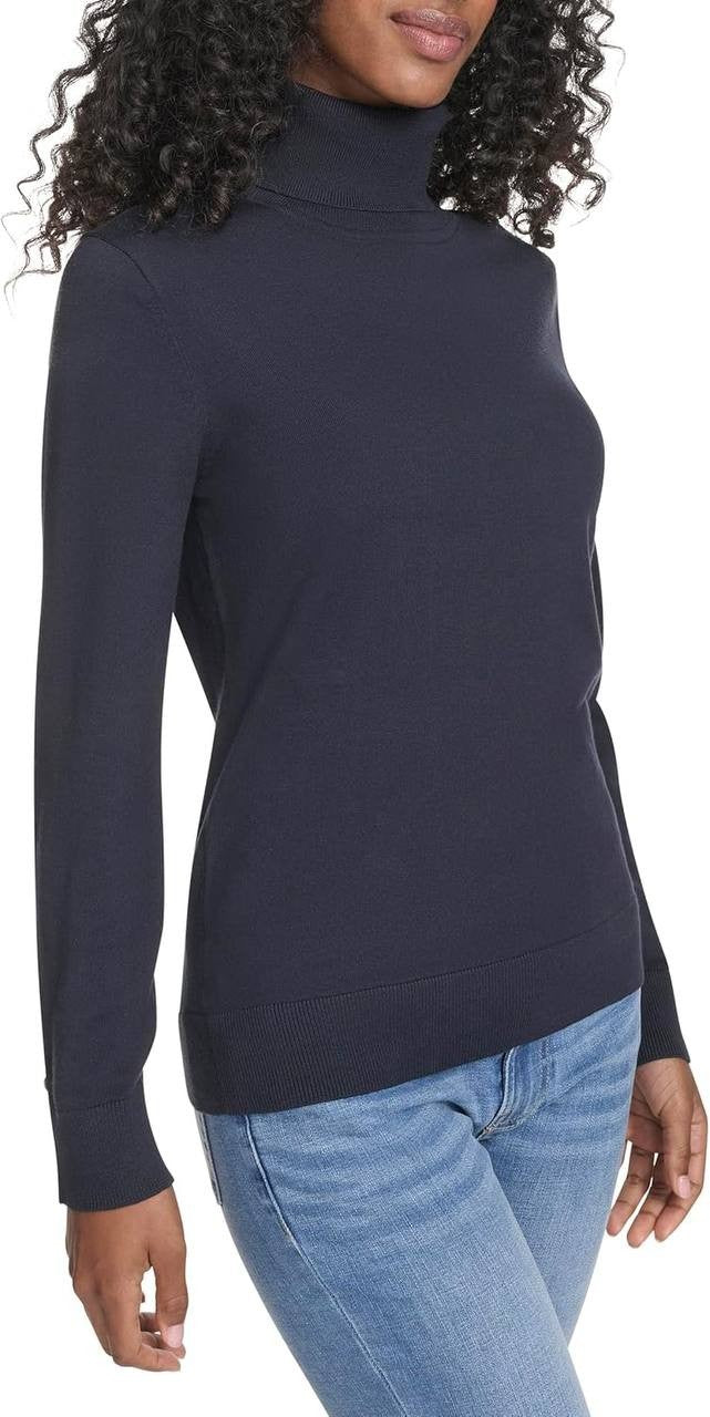Tommy Hilfiger Cotton Lightweight Turtleneck Top Sky Captain XL NWT $69.50