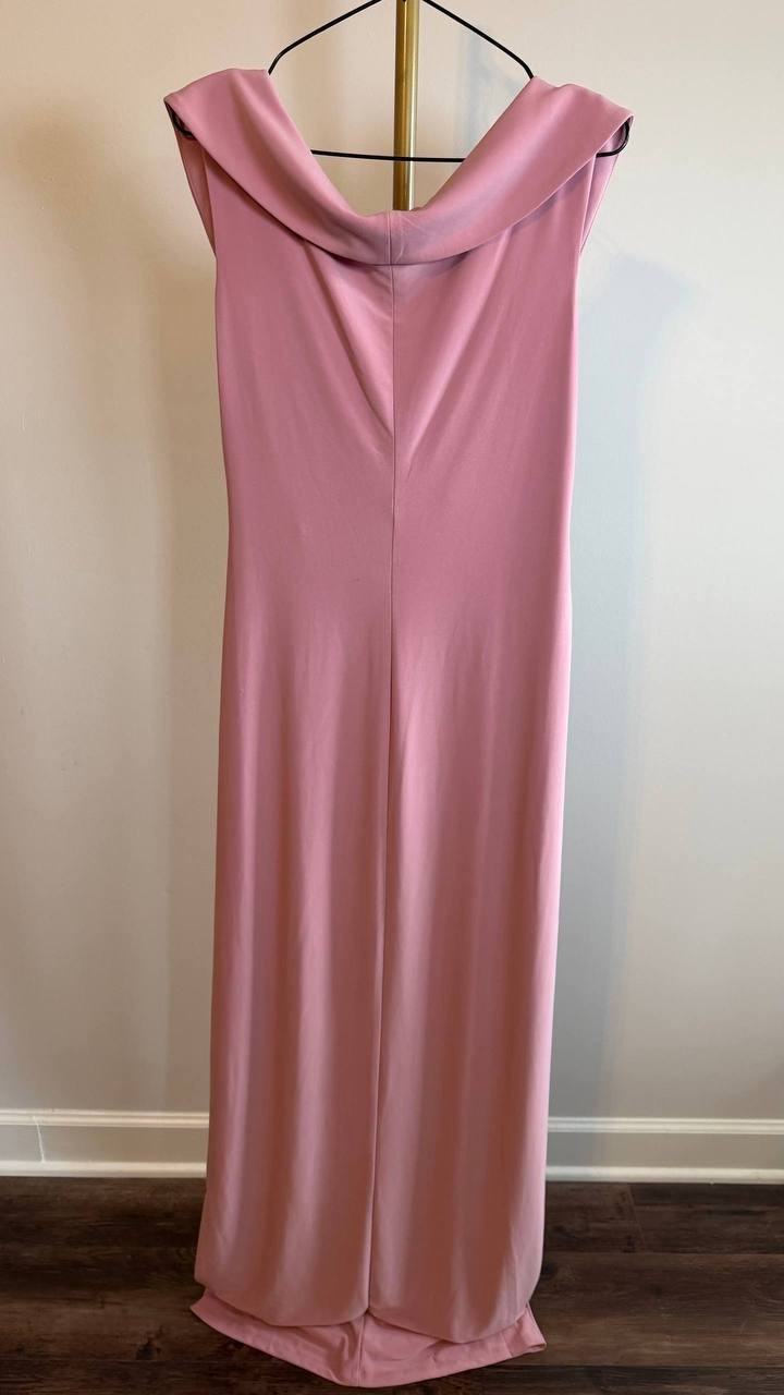 Lauren Ralph Lauren Off‑Shoulder Jersey Gown Rose Size 10 Preowned $225