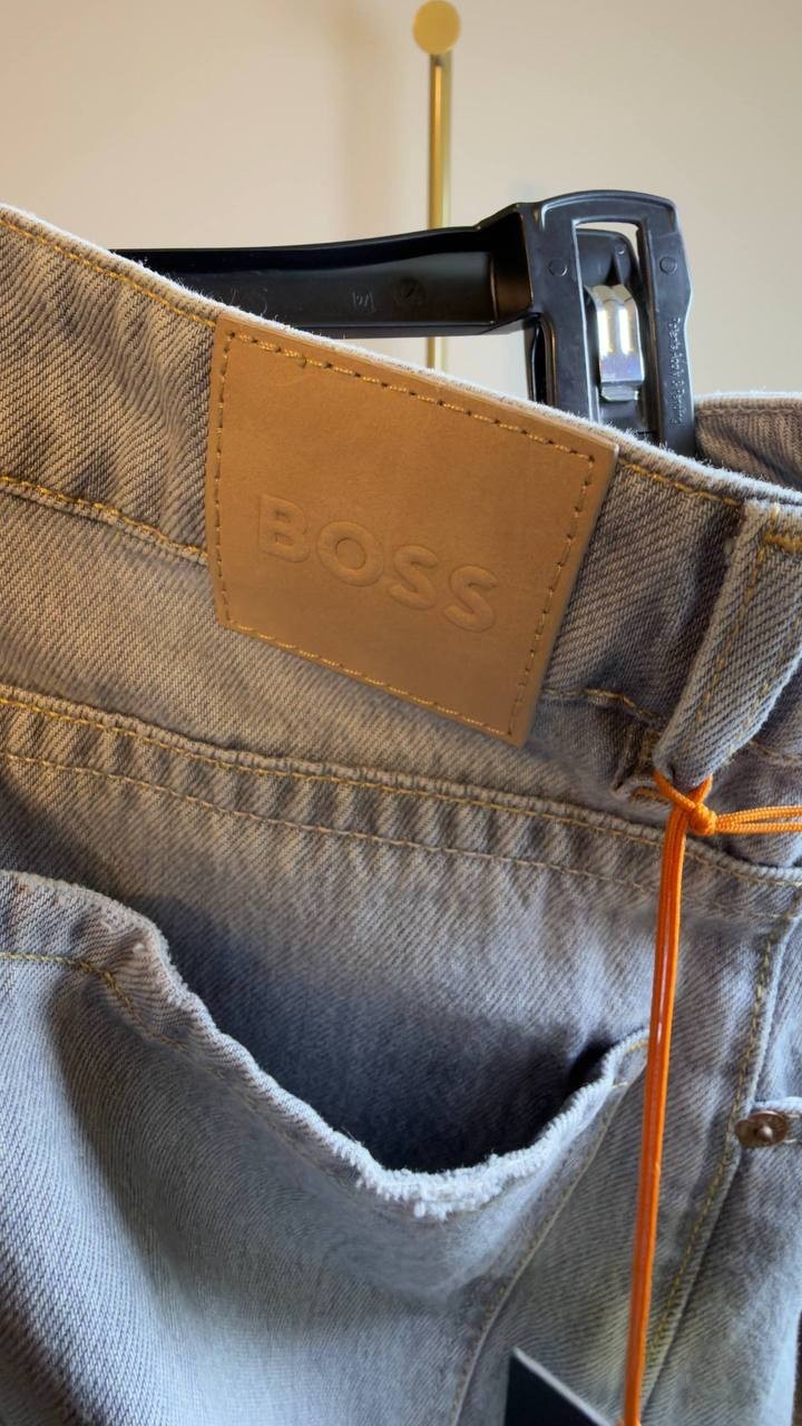 BOSS Orange Slouchy Pleated Wide‑Leg Denim Pants Charcoal 31 NWT $198