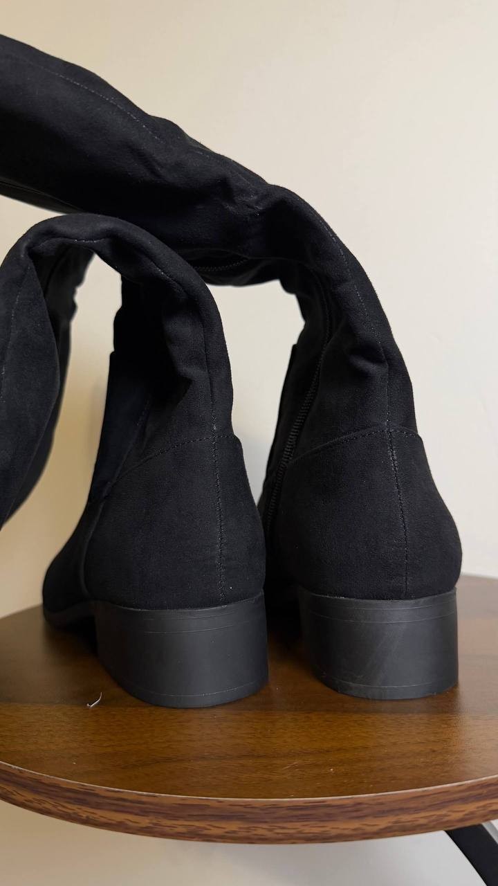 Style & Co Charmanee Tall Boots 8.5 Black Microfiber Fabric Zip NIB msrp$79.90