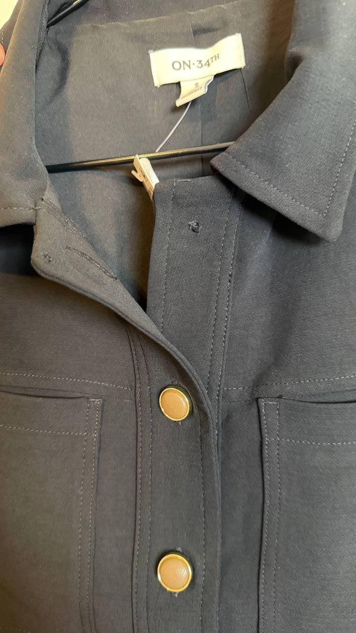 On34th Women’s Cropped Jacket Black Long Sleeve SizeS NWT(one button is missing)