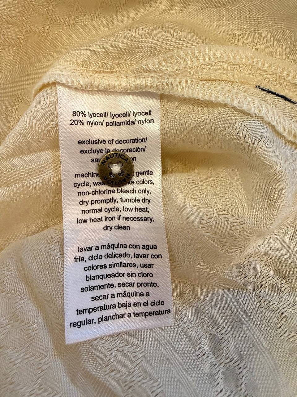 Nautica Jeans Women’s Sleeveless Dobby Popover Top – L – NWT–$54.50