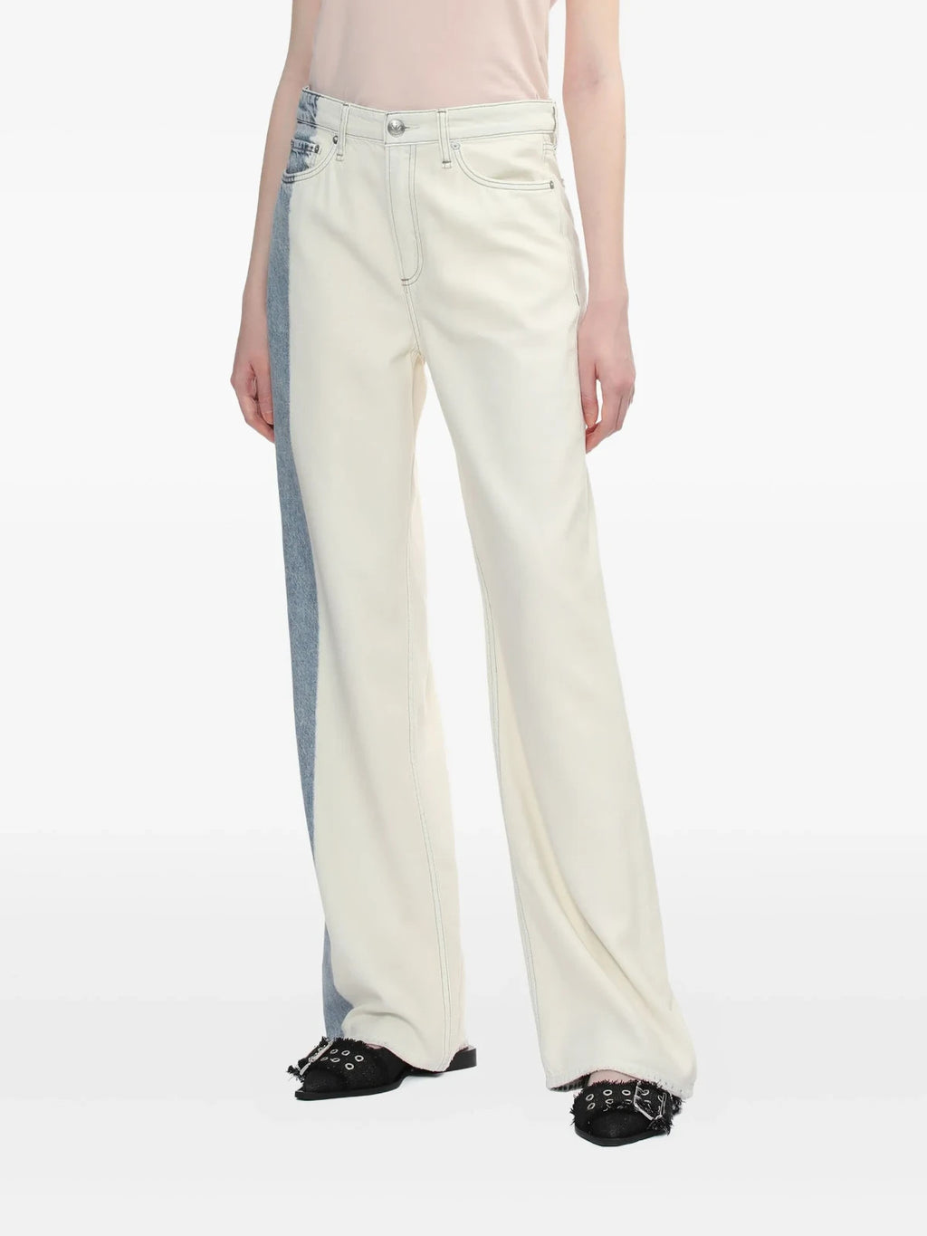Rag & Bone Logan Two-Tone Wide Leg Jeans – Size 26 (Waist 27")