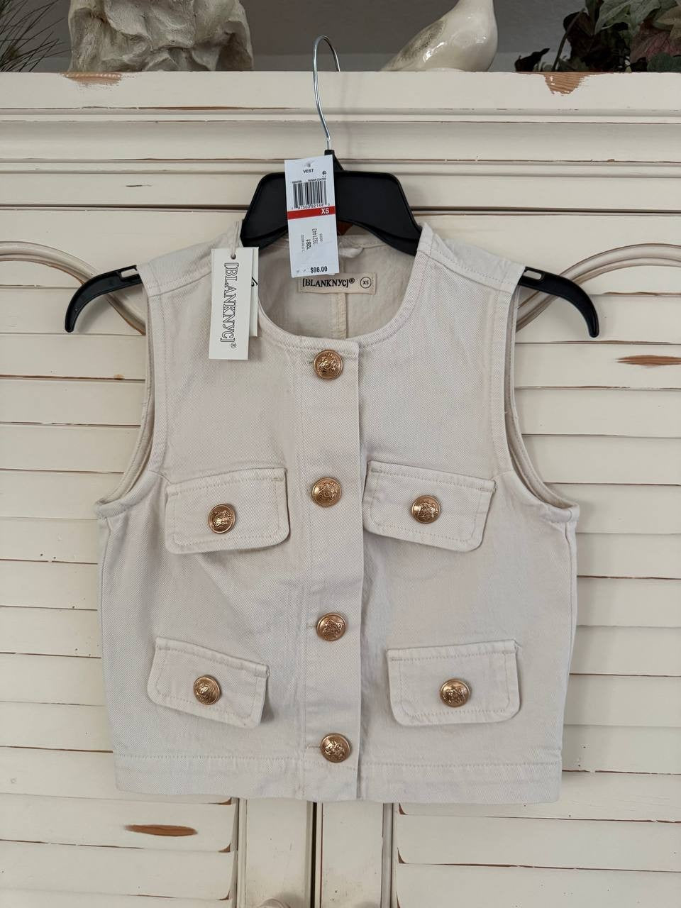 BLANKNYC Sugar Coat Sleeveless Denim Vest – Size XS