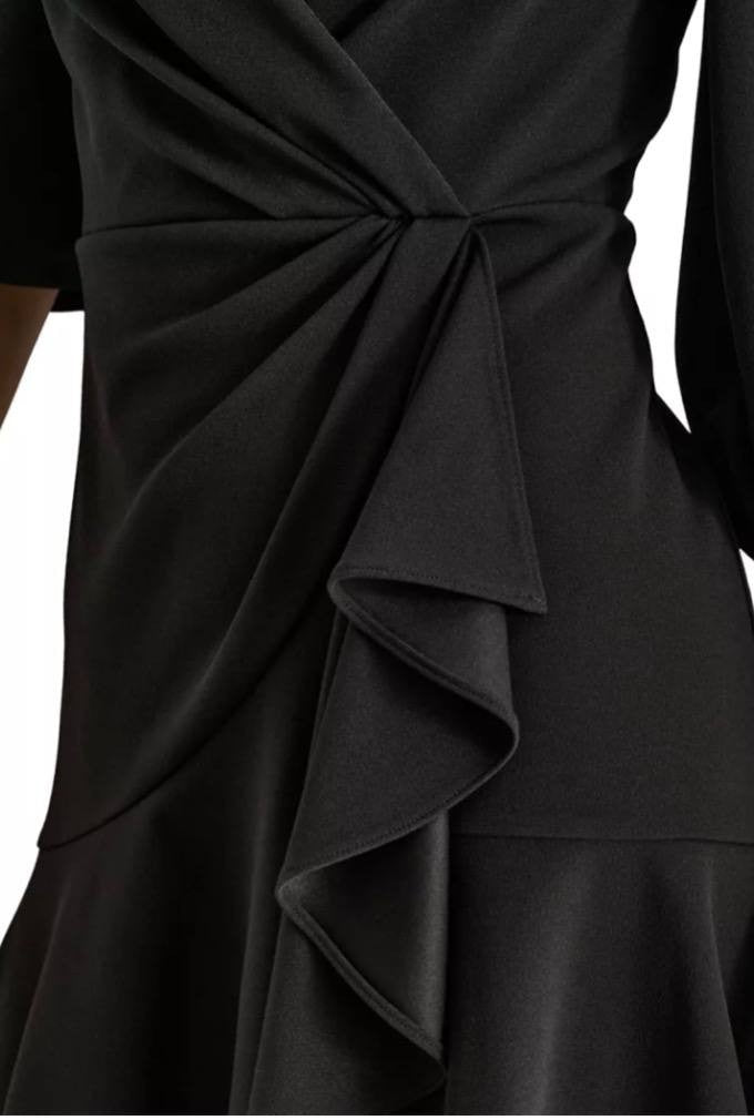 DKNY Women’s Solid Wrap Sheath Dress – Black – Size 4 – NWT – $129