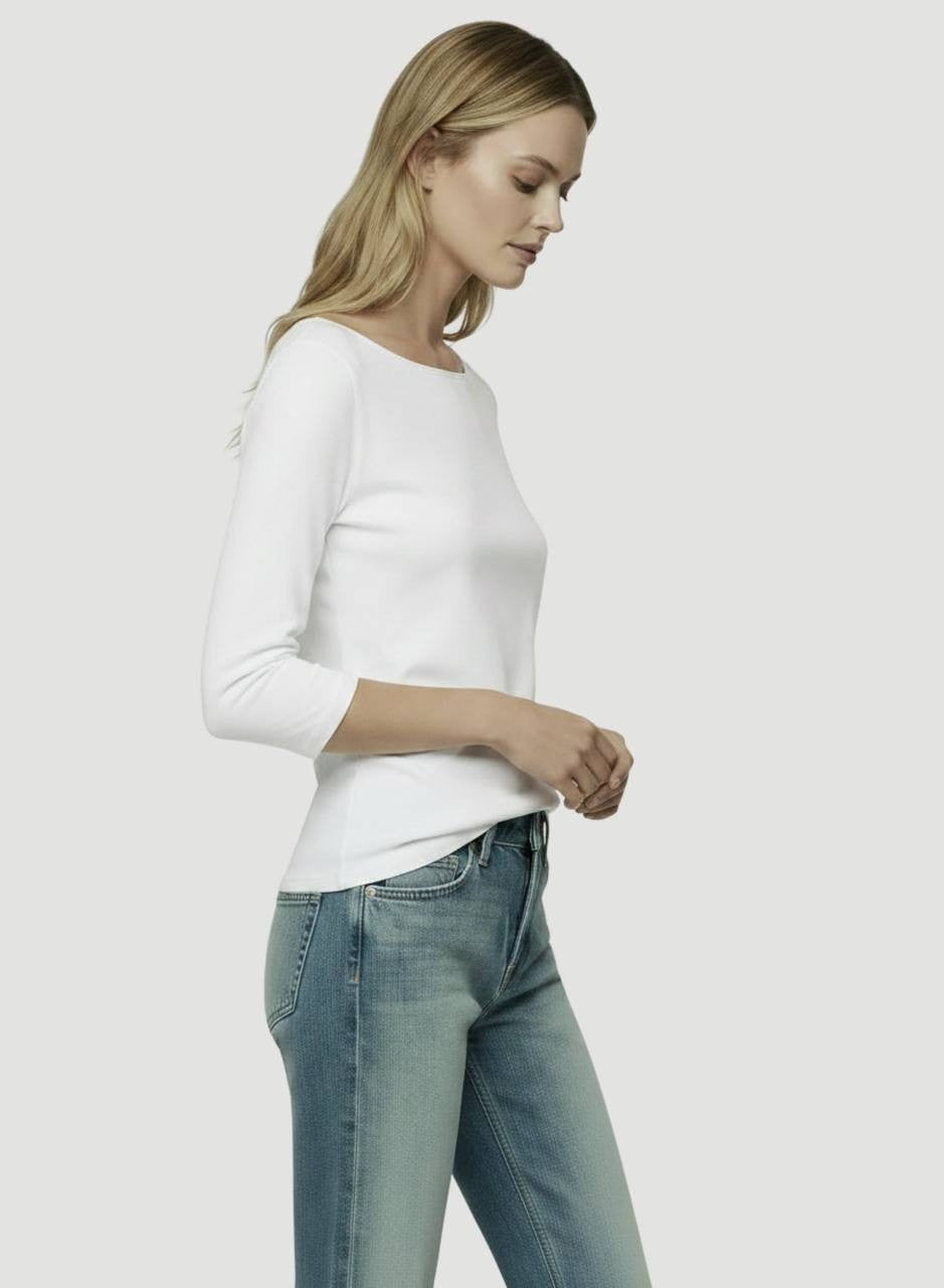 Majestic  Filatures  Soft  Touch    Back  Pleat  T‑Shirt  Blanc  1  NWOT  $150 
