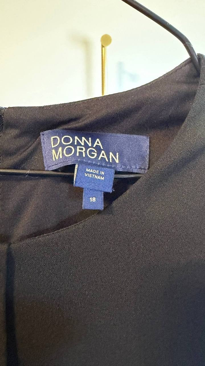Donna Morgan Sleeveless A‑Line Dress Black Size 18 NWT $118