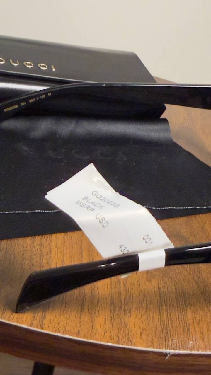 Gucci  Oversize  Shield  Sunglasses  Black  OS  NWT  $430