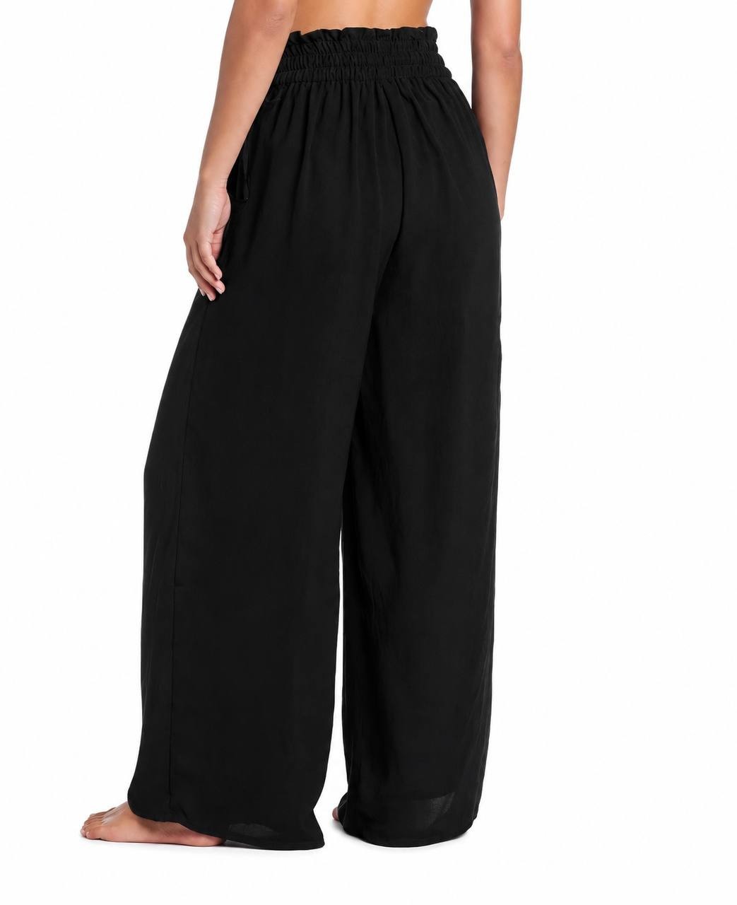 Red Carter Hammered Wide Leg Cover-Up Pants Black XL NWT $82