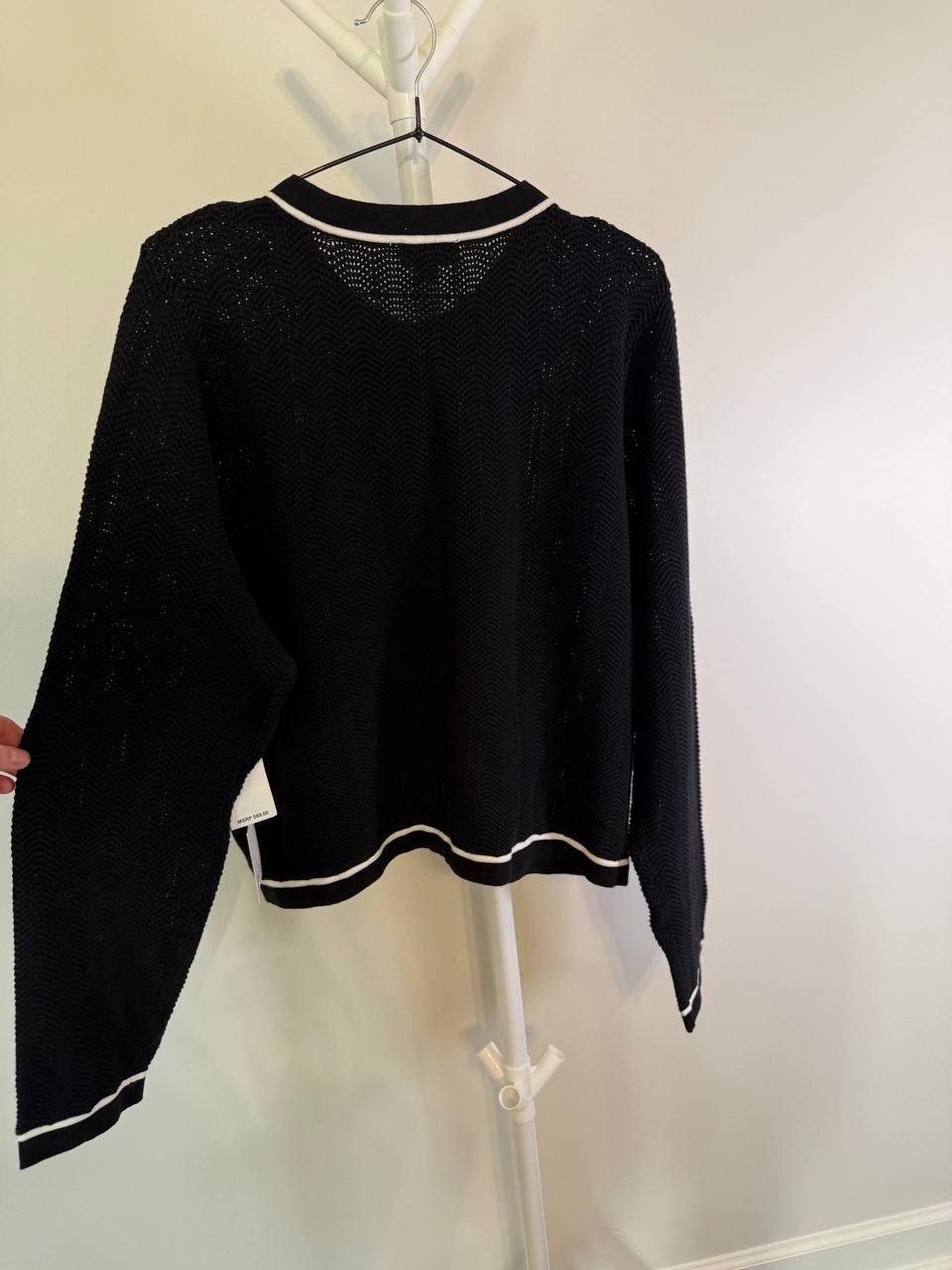 CeCe Long‑Sleeve Cardigan with Contrast Trim – XL – NWT – $89