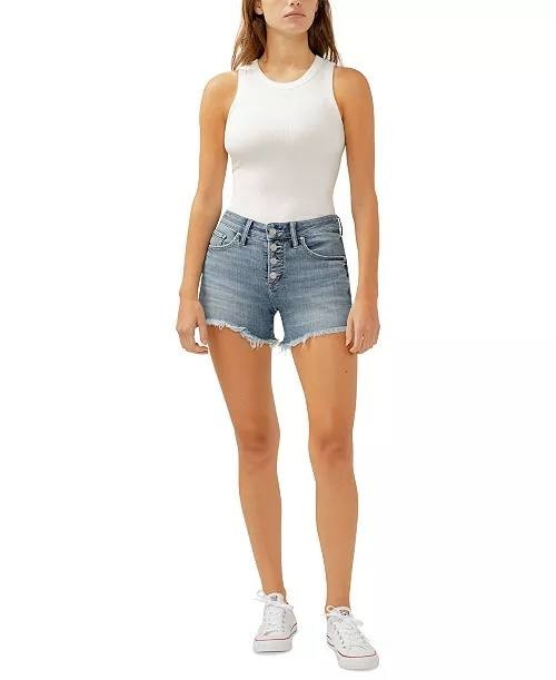 Silver Jeans Boyfriend Mid‑Rise Shorts Indigo 31 NWT $48