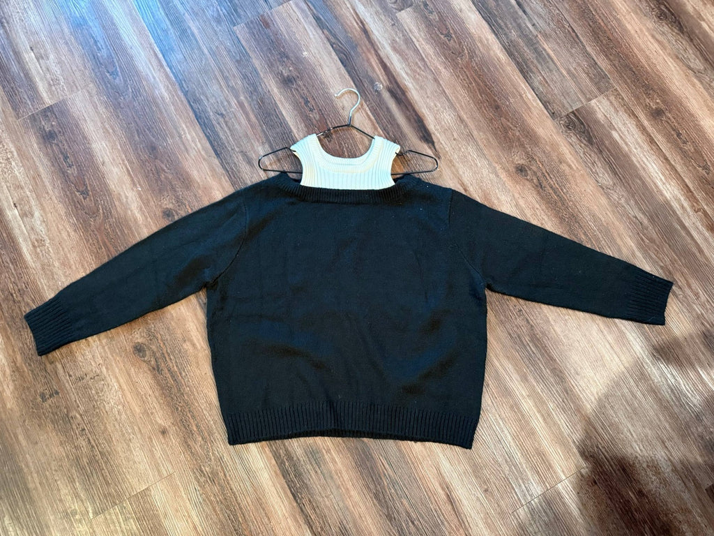 AVANTLOOK Twofer Knit Colorblock Sweater Top – Black/White – NWT – Sizes XS–L