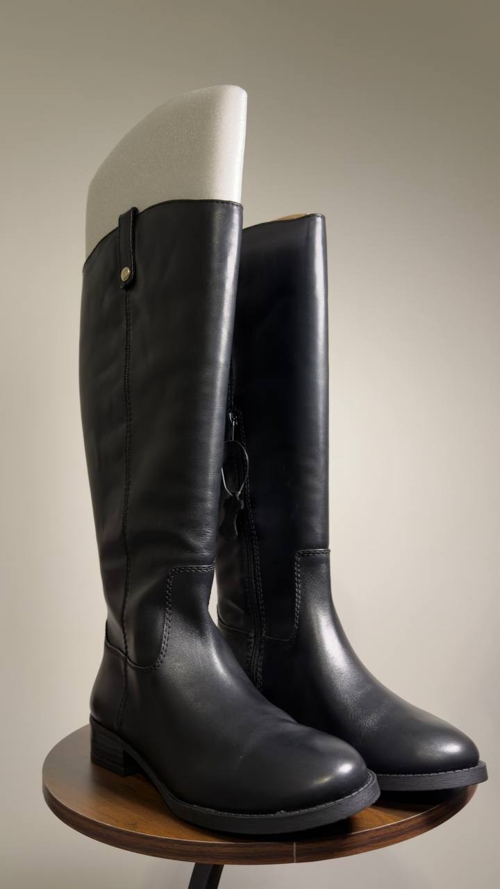 I.N.C.  Riding  Boots  Black  Leather  8.5W  XWC  New  $189.90