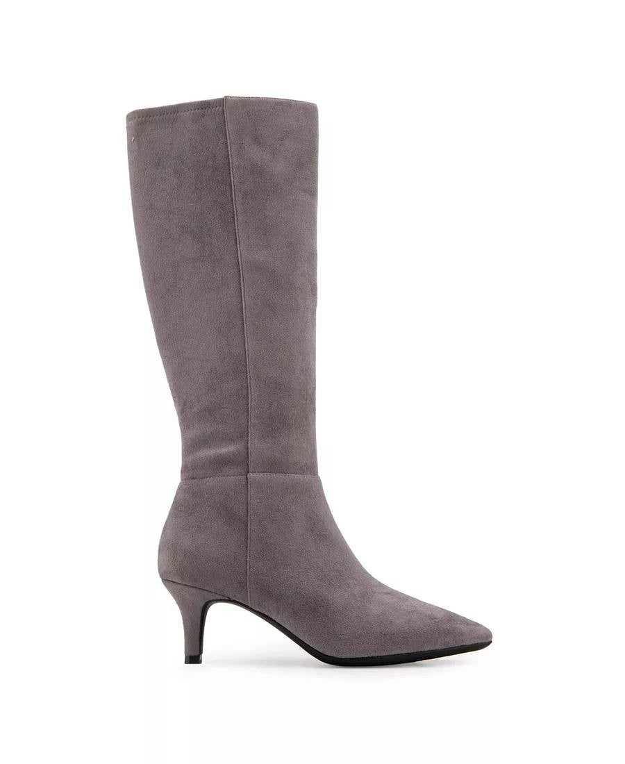 Aerosoles Epic Tall Boots 8.5M Gray Kitten Heel Pointed Toe Poly NIB msrp$129