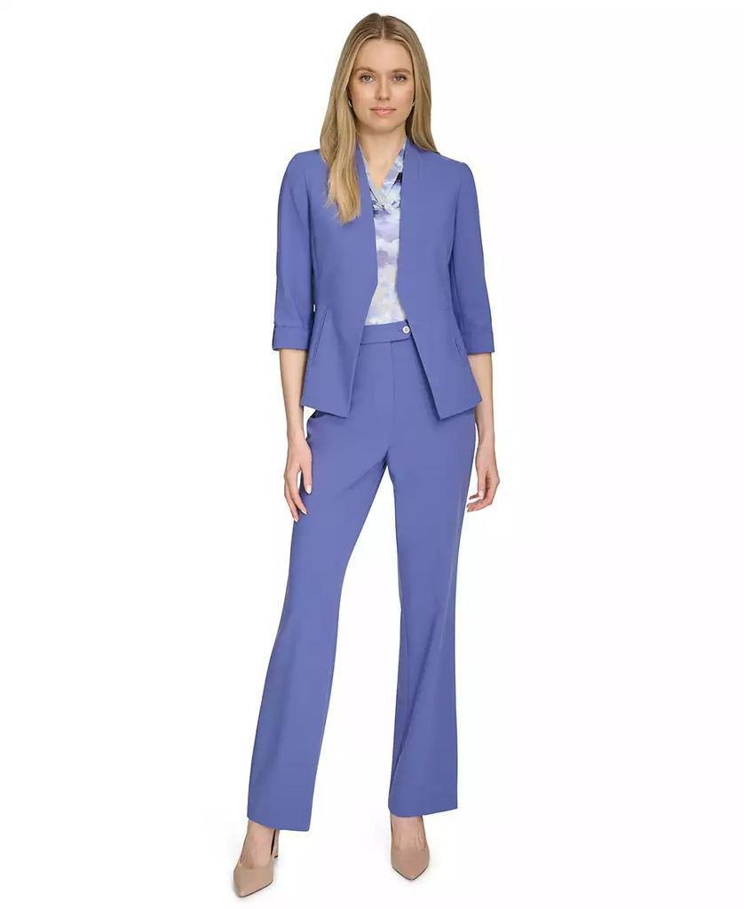 Calvin Klein Women’s Petite Stand‑Collar Open‑Front 3/4‑Sleeve Jacket (Size 2P,