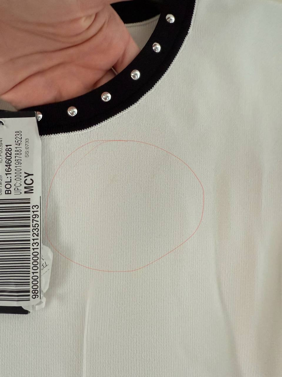 Karl Lagerfeld Sleeveless Sweater L White Scallop Edge Knit NWT