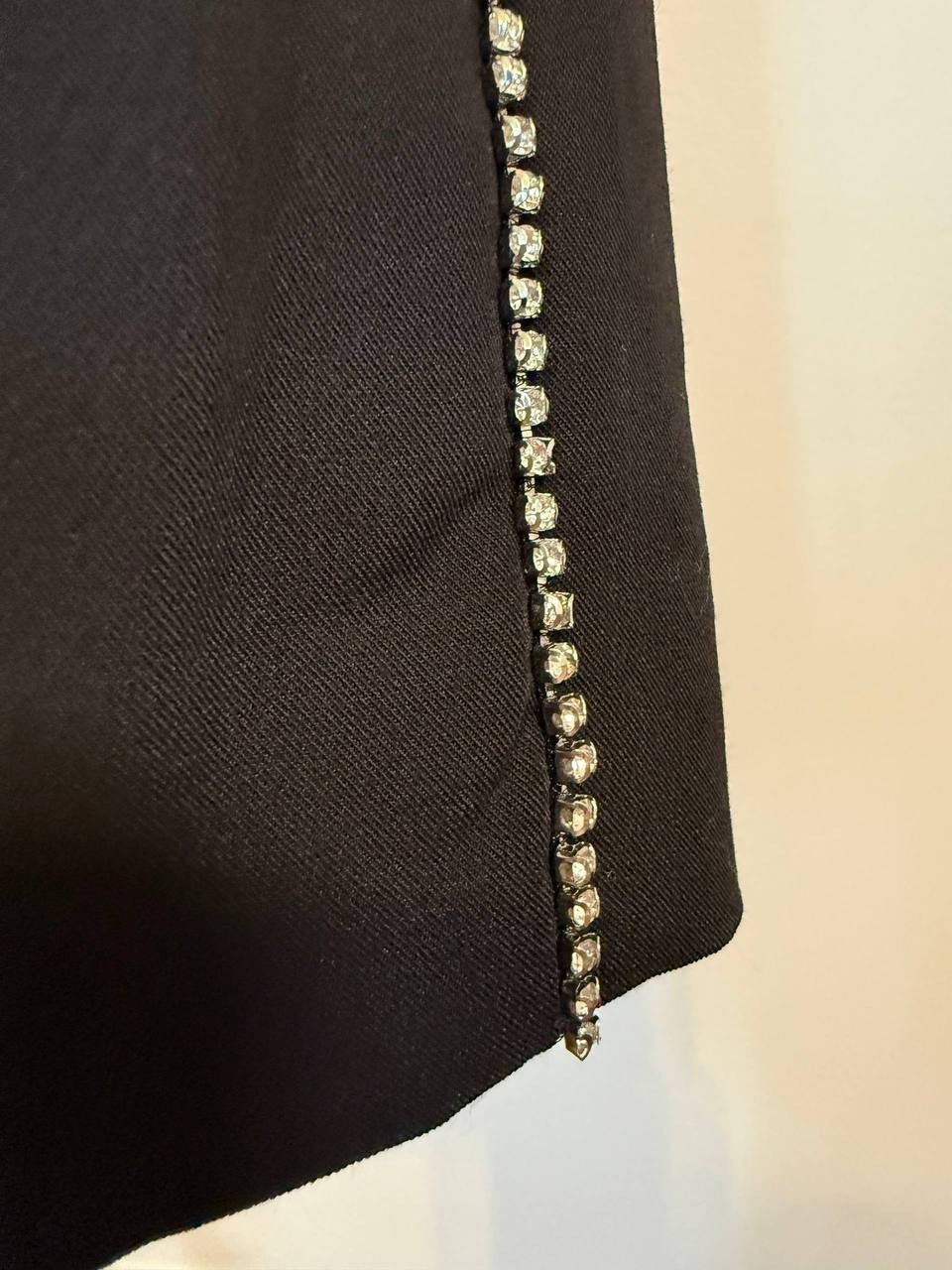 Karl Lagerfeld Paris Rhinestone‑Trim Suiting Pants – Black – Size 4 – NWT – $129