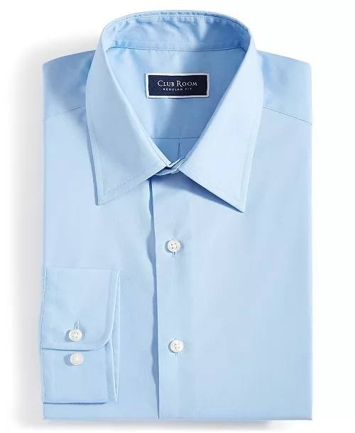 Club Room Men’s Regular‑Fit Dress Shirt Spa Retreat Light Blue L $50 NWT