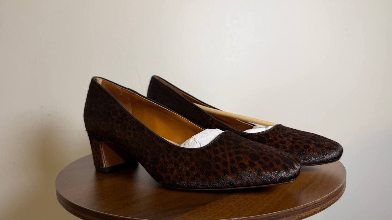 Franco Sarto Salino Pumps 8.5M Brown Leather Square Toe Block Heel NIB msrp$145