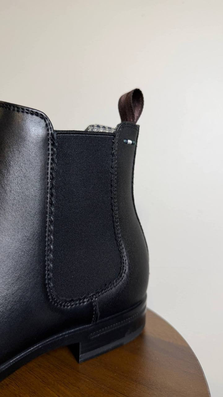 Ted Baker London Black Leather Slip‑On Boots 8M NIB MSRP $190