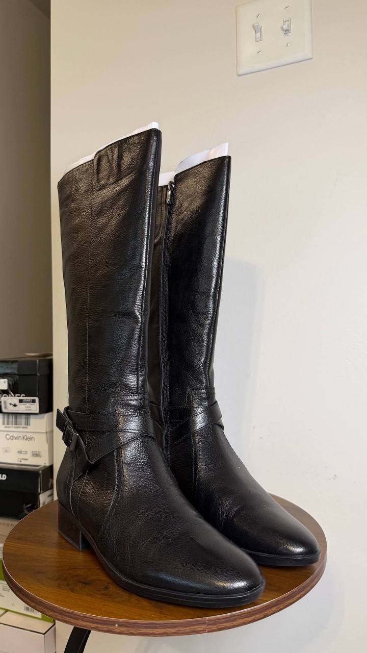 Naturalizer Black Leather Riding Boots 9M New in Box MSRP $290