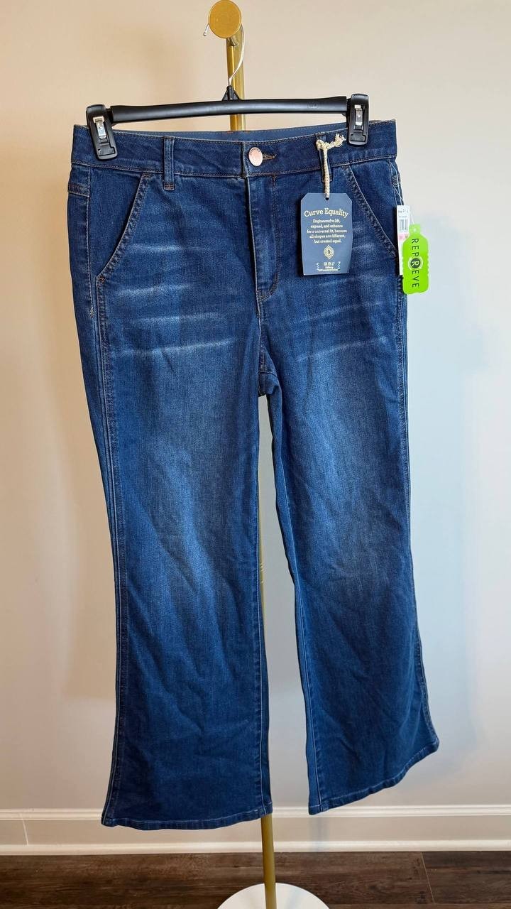 Democracy Women’s Ab Solution Skyrise Bootcut Trouser Jeans Blue Size 10P NWT