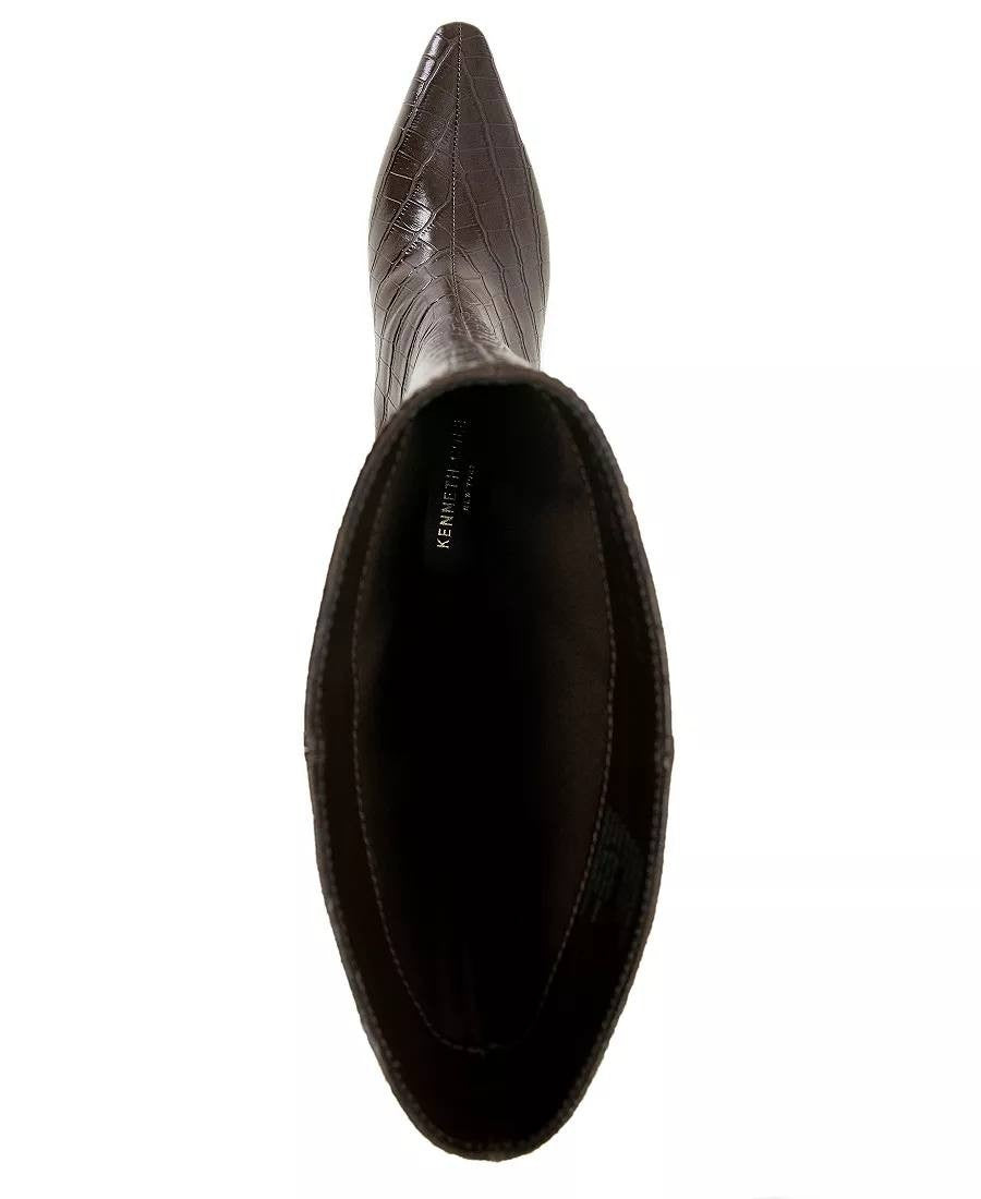 Kenneth Cole Meryl Boots 8.5M Brown Snip Toe Kitten Heel Pull‑On NIB msrp$199