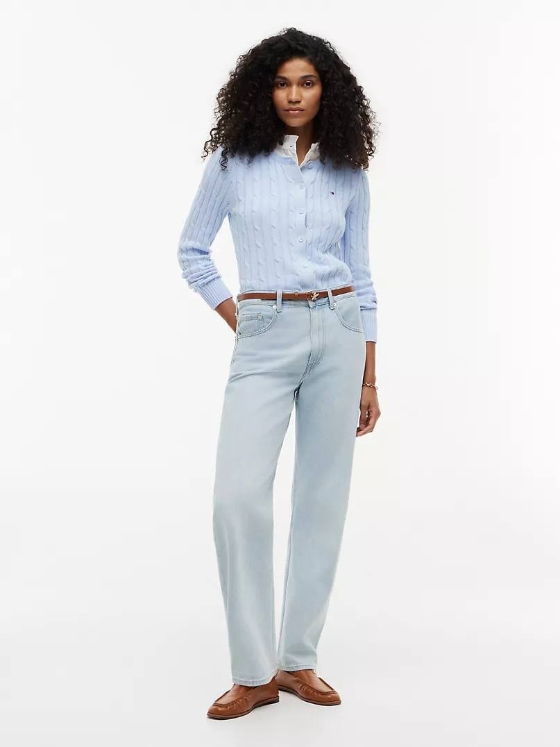 Tommy Hilfiger Cable-Knit Cardigan Sweet Blue M NWT $94.50