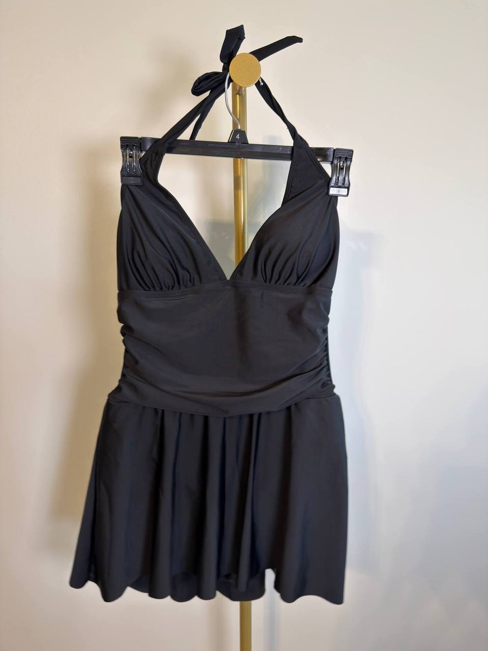 Cupshe Backless Halter One-Piece Swimdress Black M NWT $50